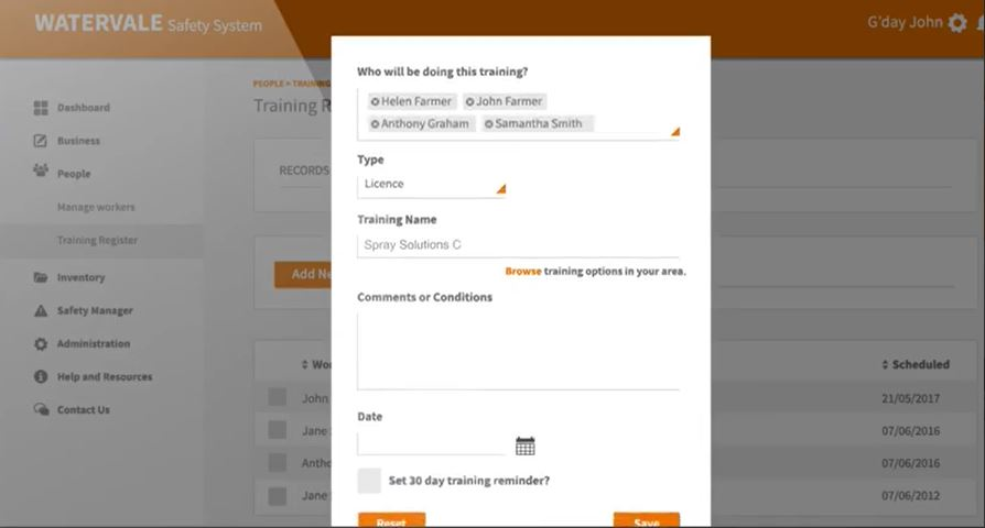 screenshot of Safe Ag Systems